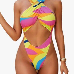 One Piece High-Cut Thong Swimsuit